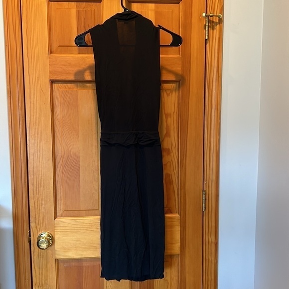 All Saints Black Sleeveless Nova Wrap Above the Knee Dress Size 4 - Picture 3 of 5